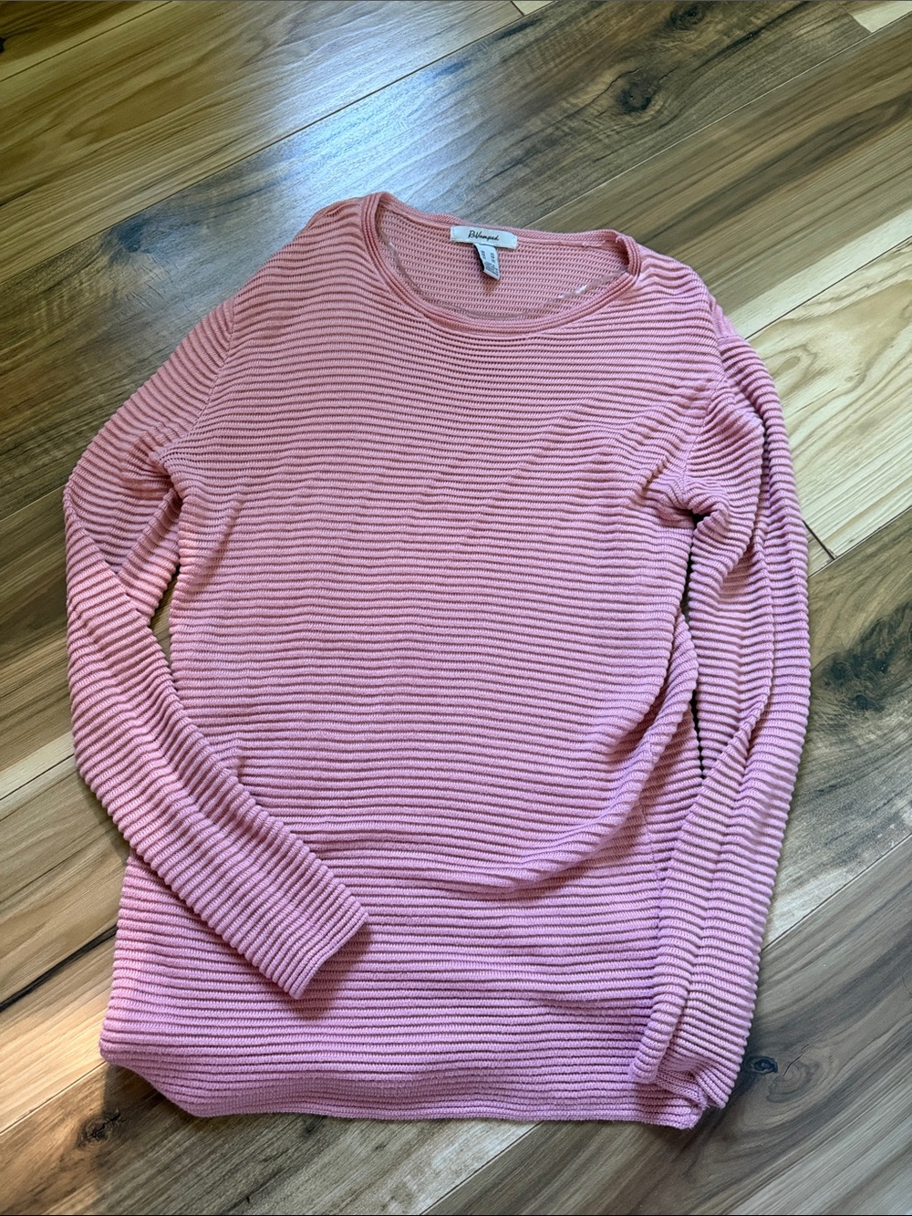 Revamped Ribbed Crewneck Sweater in Dusty Rose